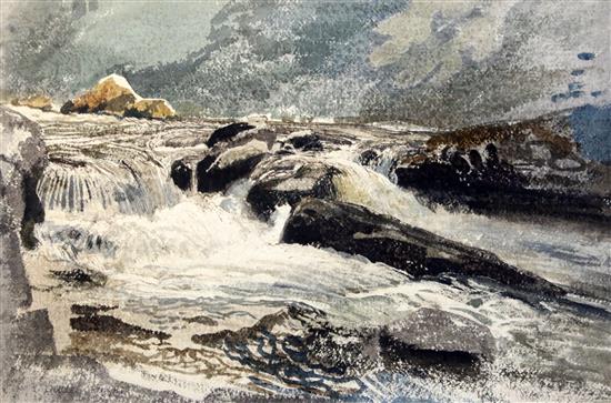 Charles Knight (1901-1990) Falls on the Lynn, North Devon 14.5 x 22in.